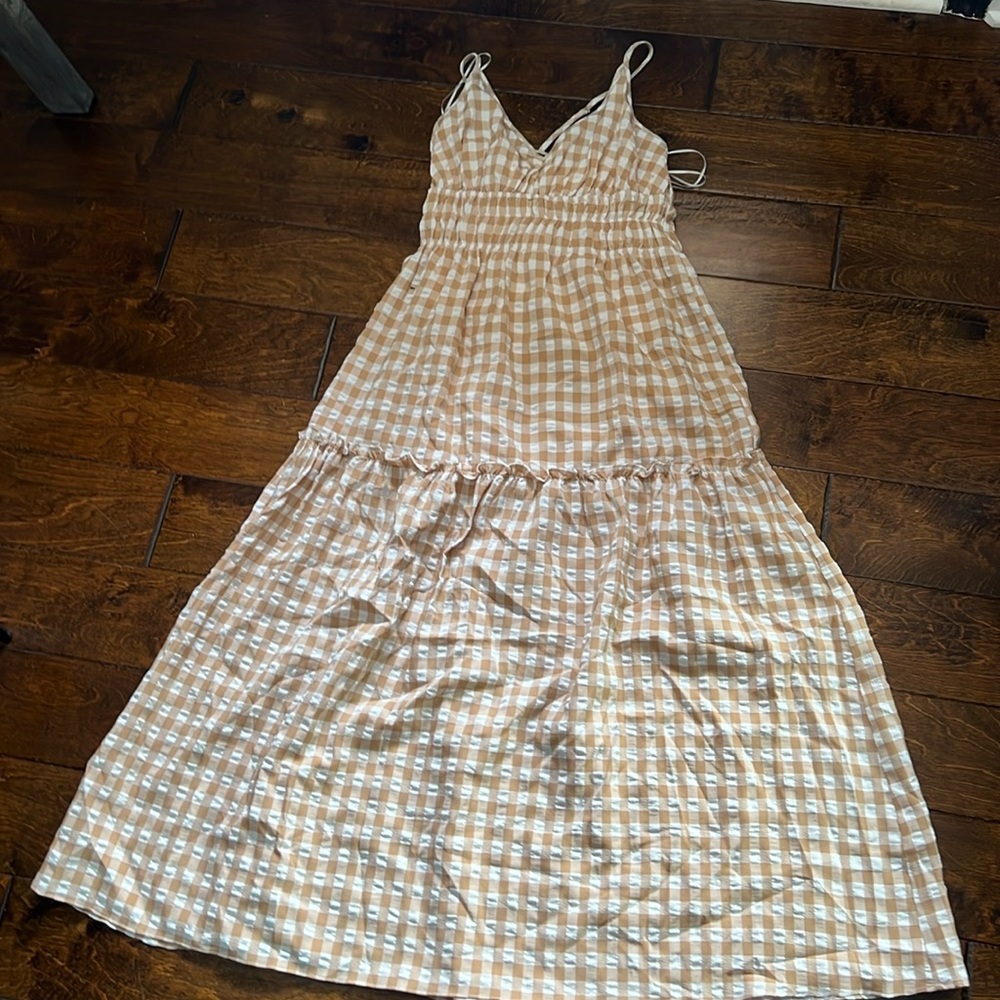 Moon River Gingham Maxi Dress